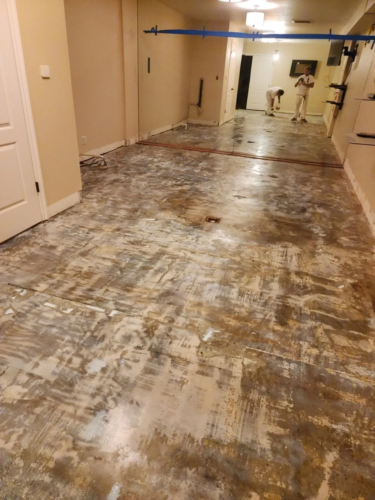 Room with the old flooring removed